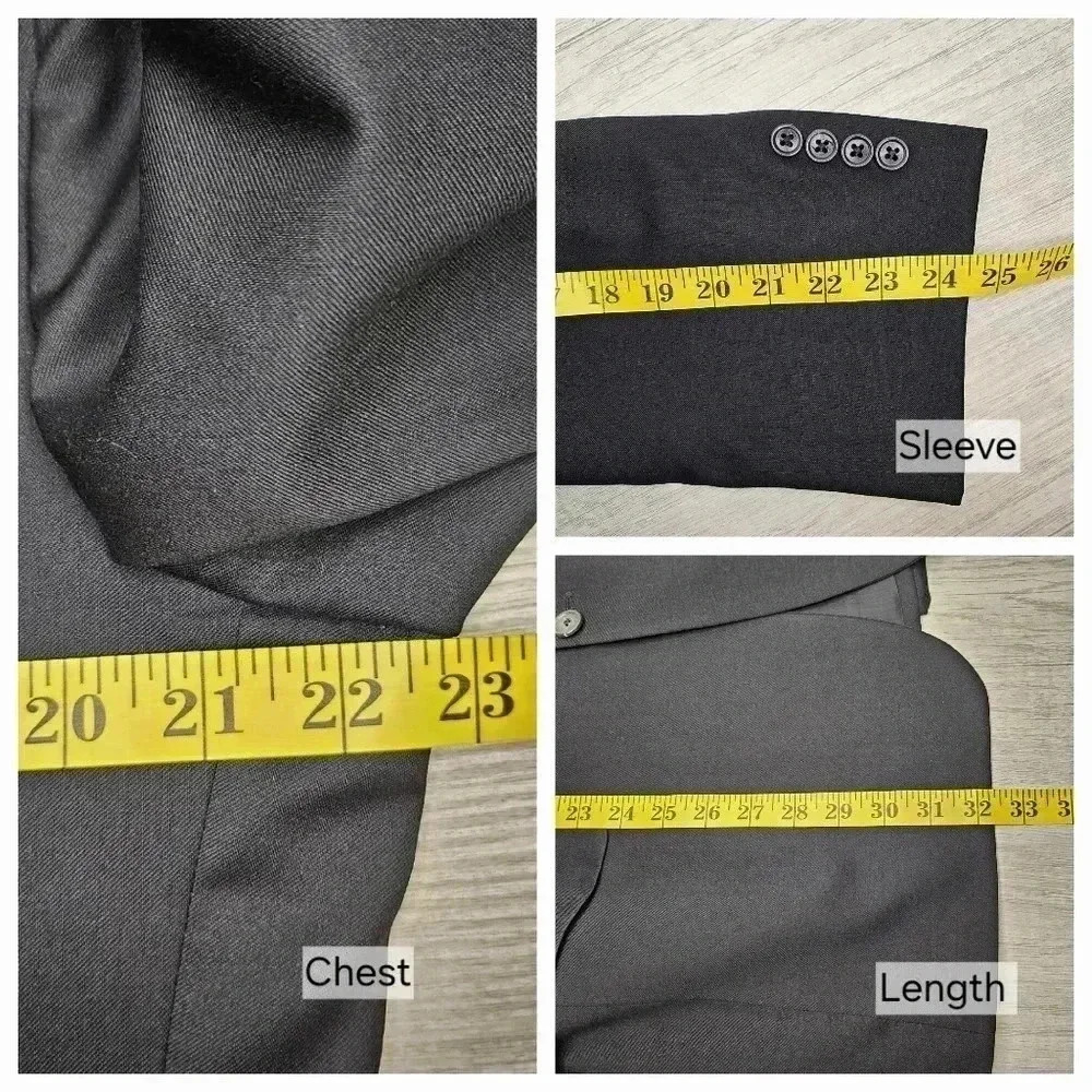 ❤Jos. A. Bank Mens Black Classic 100% Wool Sport Coat Blazer Business Jacket 41R - Picture 5 of 14